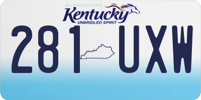 KY license plate 281UXW