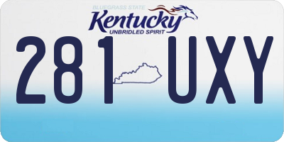KY license plate 281UXY