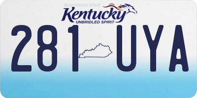KY license plate 281UYA