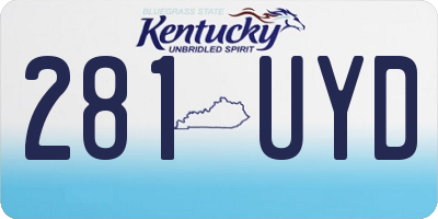 KY license plate 281UYD