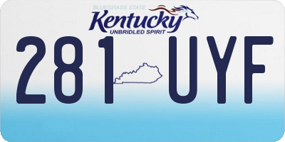 KY license plate 281UYF