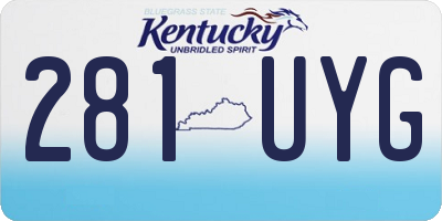 KY license plate 281UYG