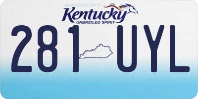 KY license plate 281UYL