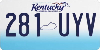 KY license plate 281UYV