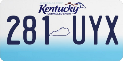 KY license plate 281UYX
