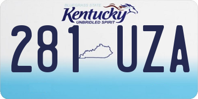 KY license plate 281UZA