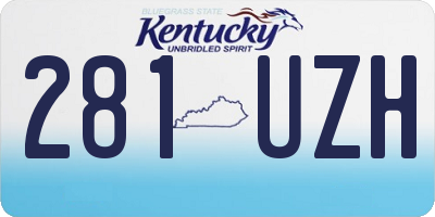 KY license plate 281UZH