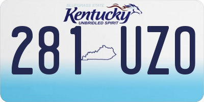 KY license plate 281UZO