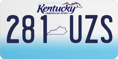 KY license plate 281UZS