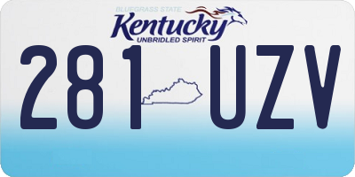 KY license plate 281UZV