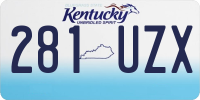 KY license plate 281UZX