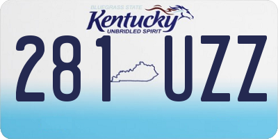 KY license plate 281UZZ