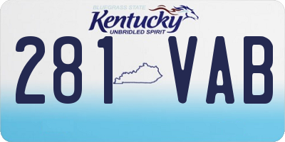 KY license plate 281VAB