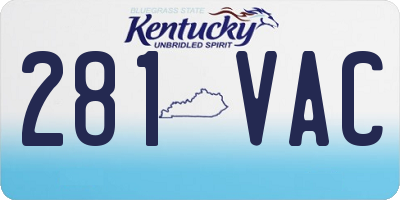 KY license plate 281VAC