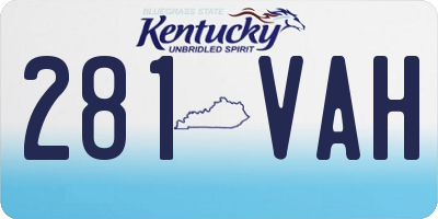 KY license plate 281VAH