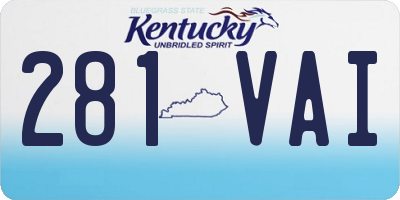 KY license plate 281VAI