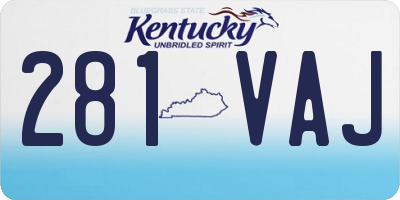 KY license plate 281VAJ