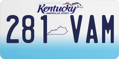 KY license plate 281VAM