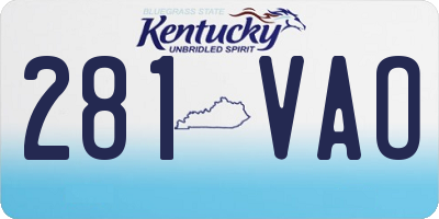 KY license plate 281VAO