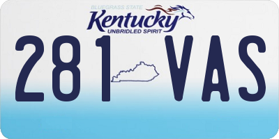 KY license plate 281VAS