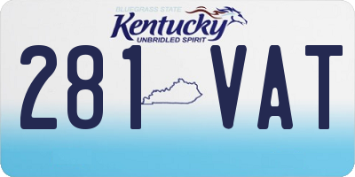 KY license plate 281VAT