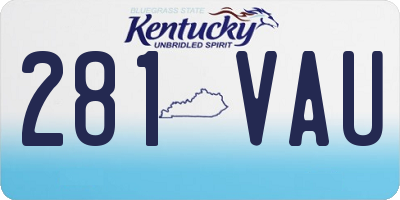 KY license plate 281VAU