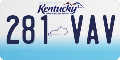 KY license plate 281VAV