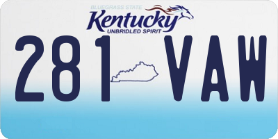 KY license plate 281VAW