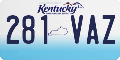 KY license plate 281VAZ