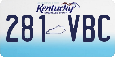 KY license plate 281VBC