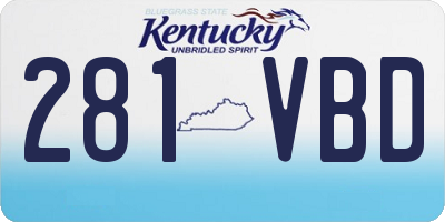 KY license plate 281VBD
