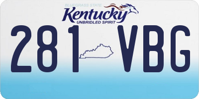 KY license plate 281VBG