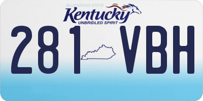 KY license plate 281VBH