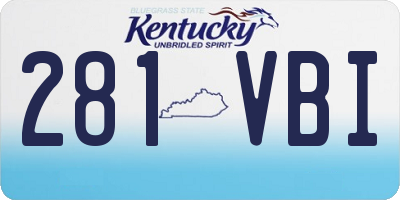 KY license plate 281VBI