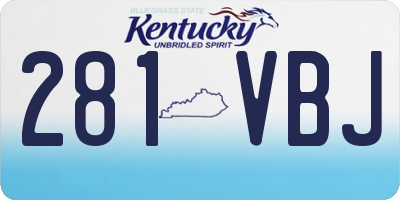 KY license plate 281VBJ