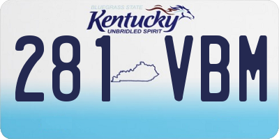 KY license plate 281VBM