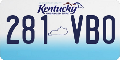 KY license plate 281VBO