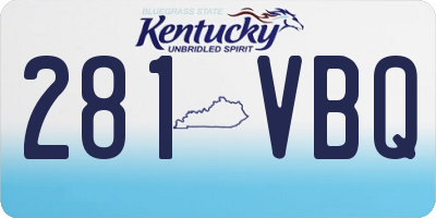KY license plate 281VBQ