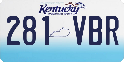 KY license plate 281VBR