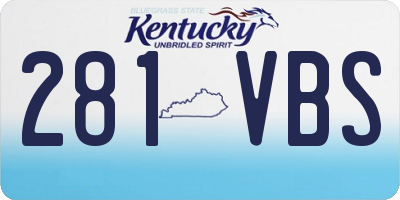 KY license plate 281VBS