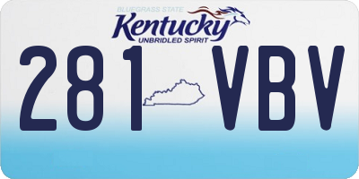 KY license plate 281VBV