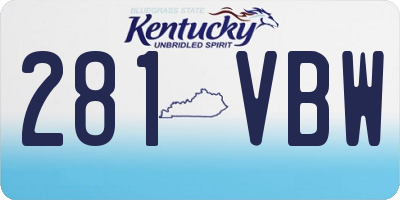 KY license plate 281VBW