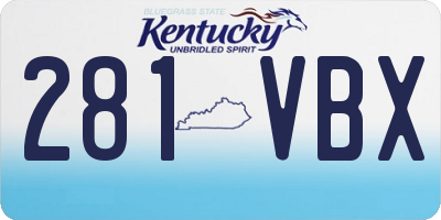 KY license plate 281VBX