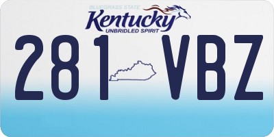 KY license plate 281VBZ