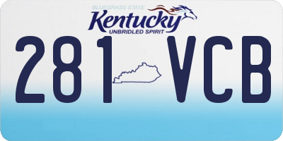 KY license plate 281VCB
