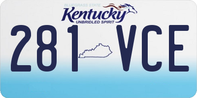 KY license plate 281VCE