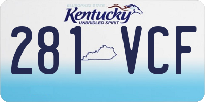 KY license plate 281VCF