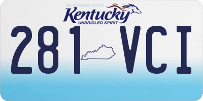 KY license plate 281VCI