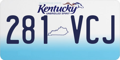 KY license plate 281VCJ