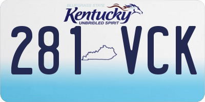 KY license plate 281VCK